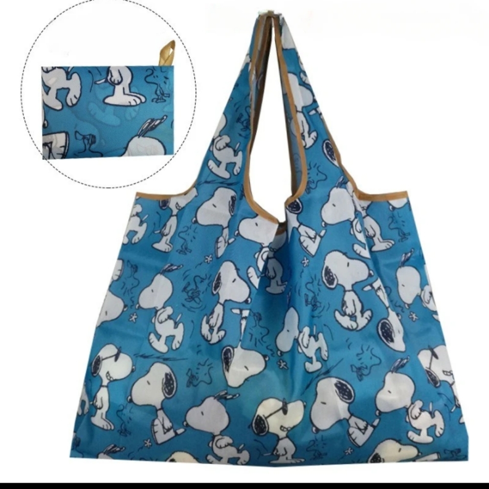 🆕 Snoopy Foldable Reusable Grocery Shopping Bag Pouch